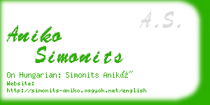 aniko simonits business card